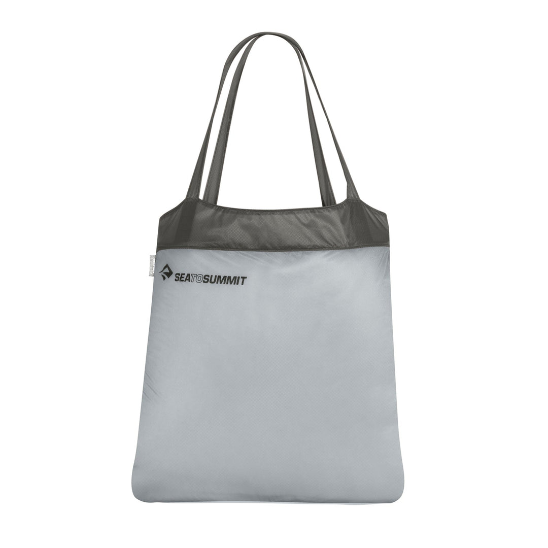 Grey tote bag with Sea to Summit logo on a white background