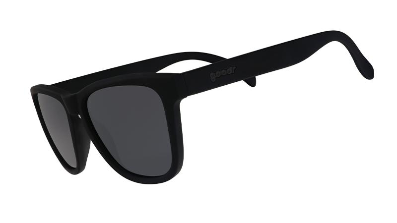 Black sunglasses on a white background