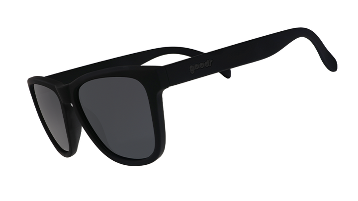 Black sunglasses on a white background