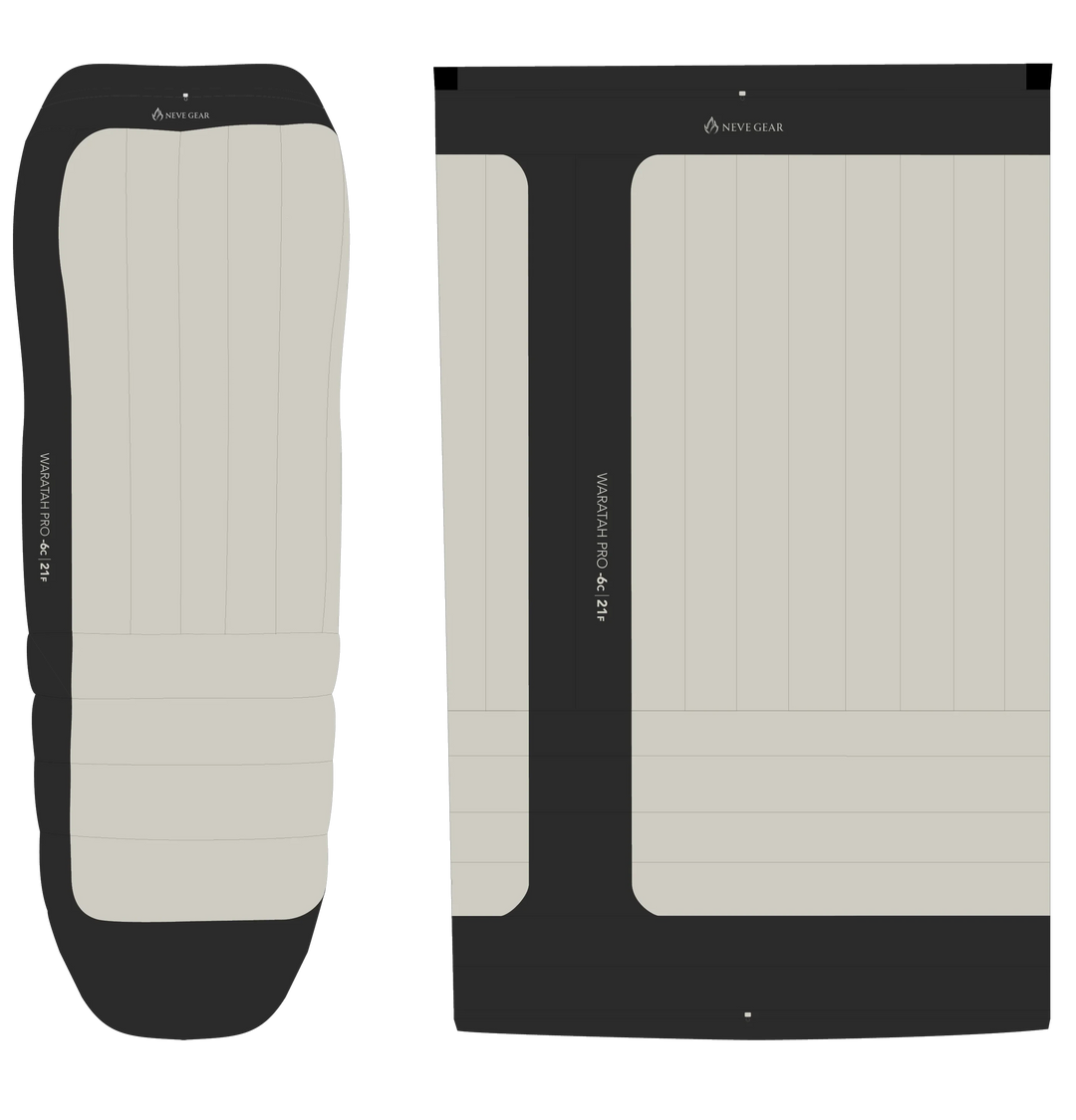 Two flat rectangular padded inserts or cushions shown from front and side views on a white background.