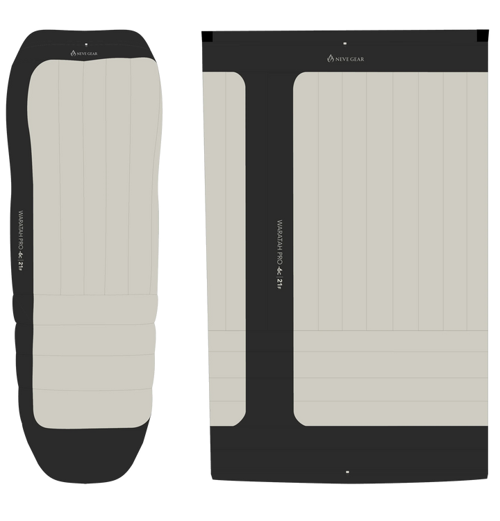 Two flat rectangular padded inserts or cushions shown from front and side views on a white background.