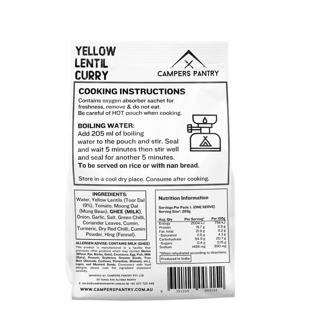 Campers Pantry Yellow Lentil Curry