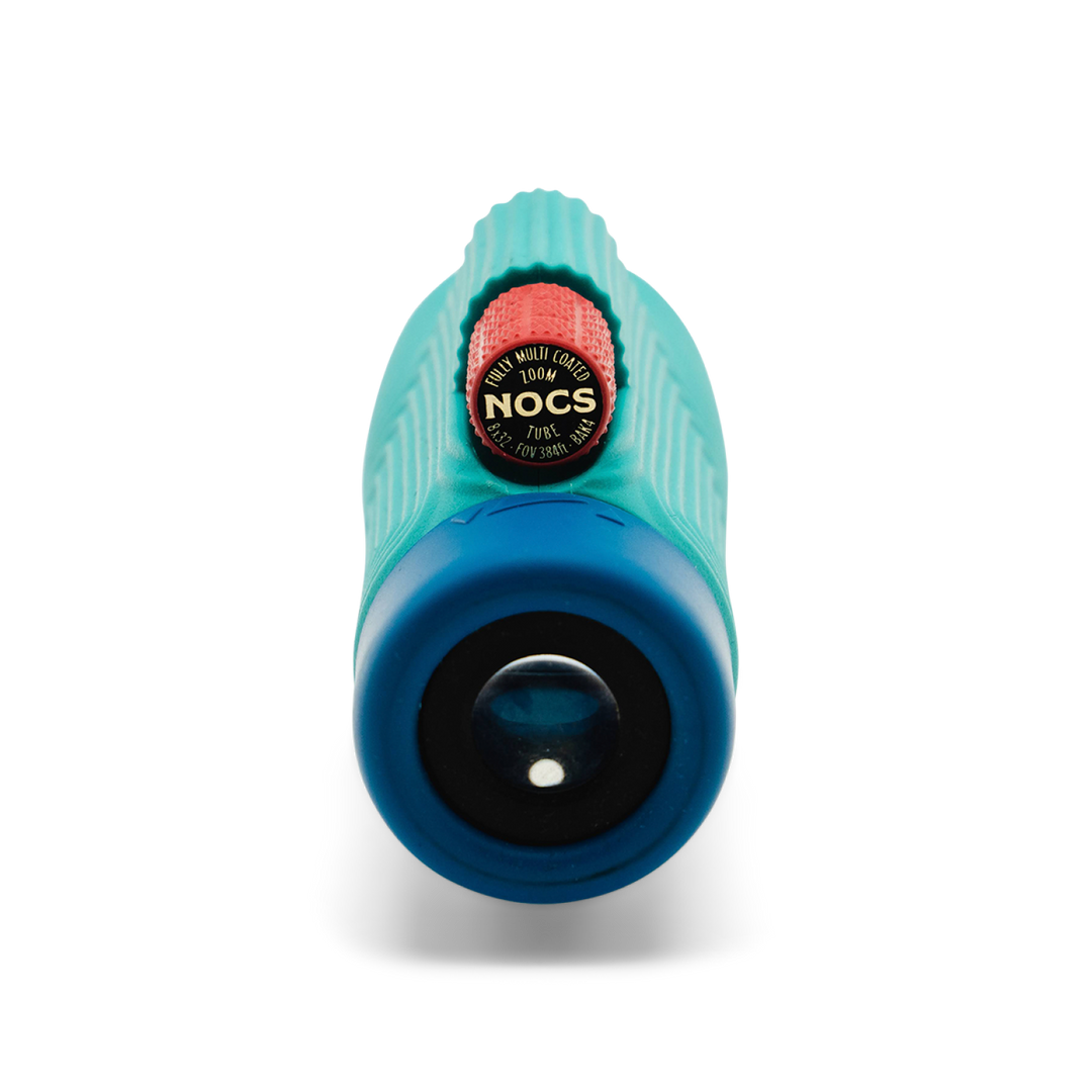 Teal and blue monocular 