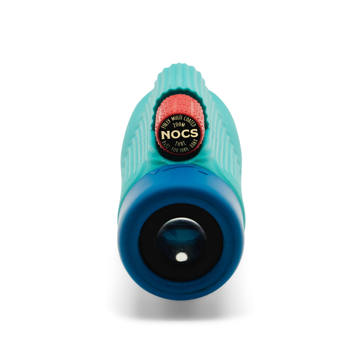 Teal and blue monocular 