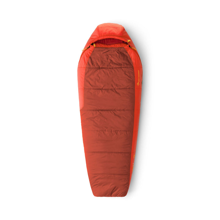 Red sleeping bag on a white background