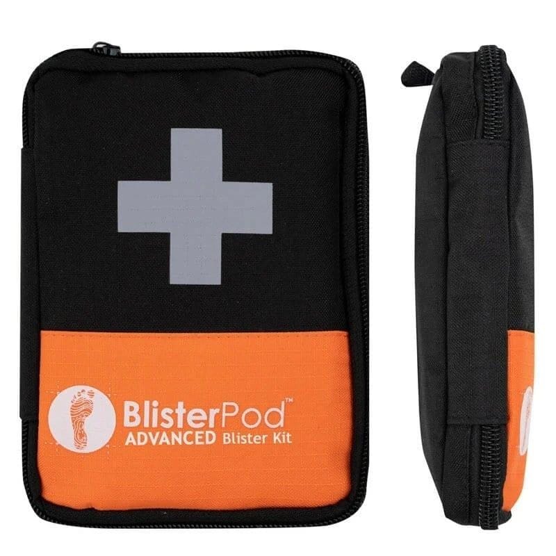 Black and orange first aid kit with BlisterPod logo