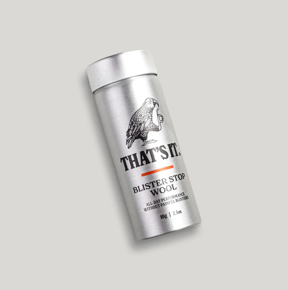 Silver canister with That's It branding on a light gray background