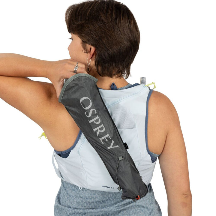 Person wearing an Oprey quiver on a white background