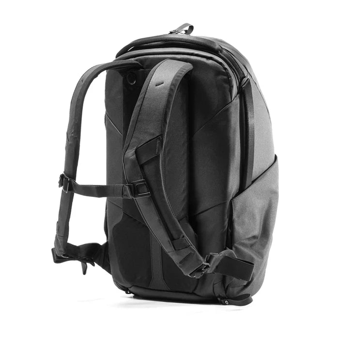 Gray backpack on a white background