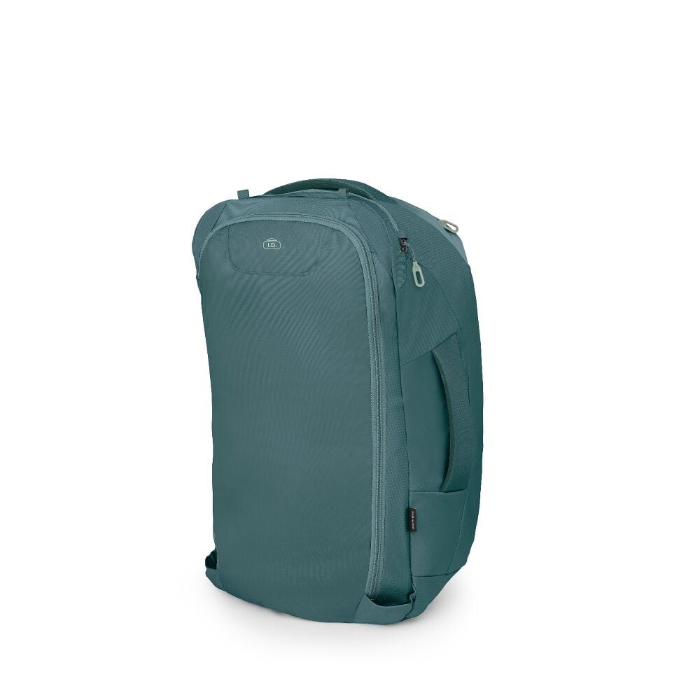 Teal backpack on a white background