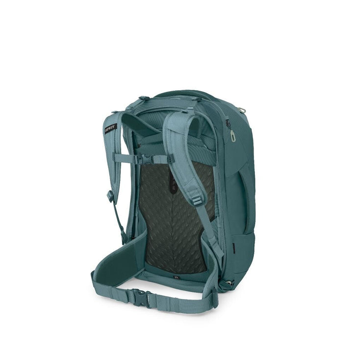 Teal backpack on a white background