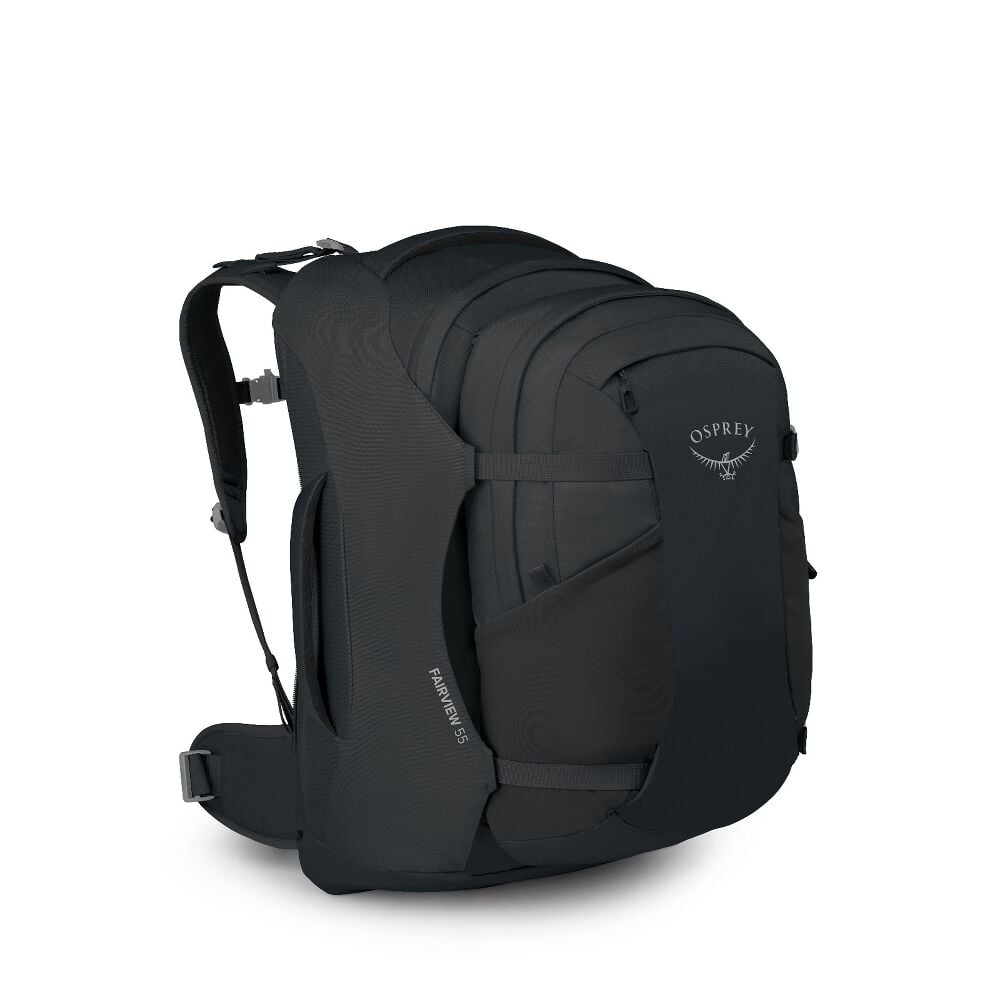 Black Osprey backpack on a white background