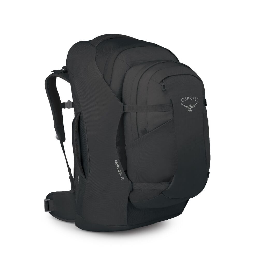 Black Osprey backpack on a white background