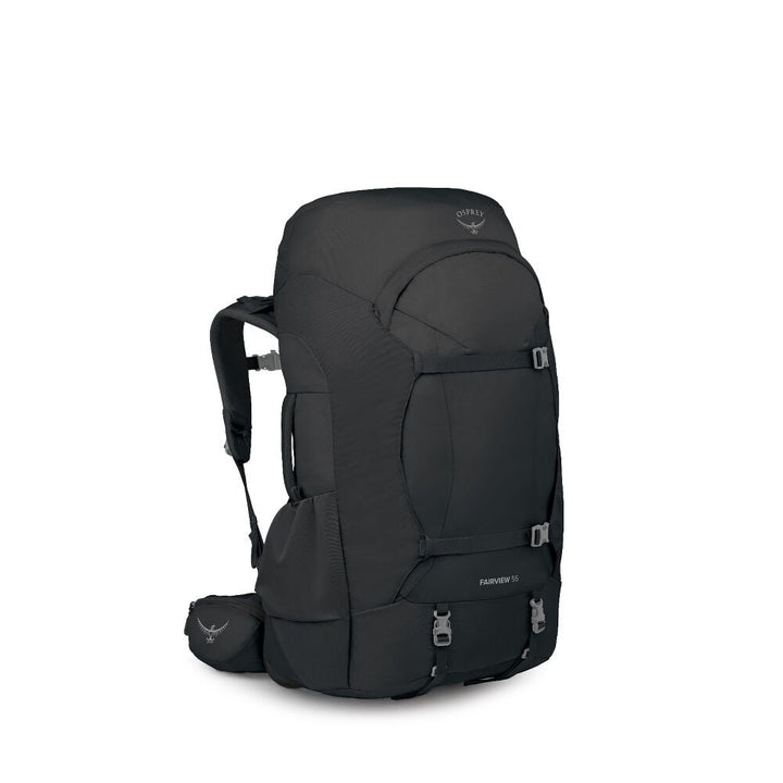 Black Osprey backpack on a white background