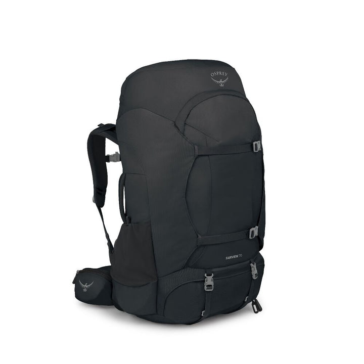 Black Osprey backpack on a white background