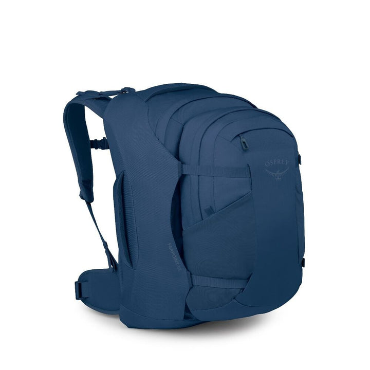 Dark blue backpack on a white background
