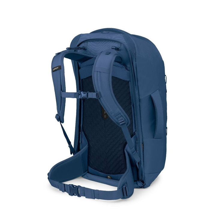 Blue backpack on a white background