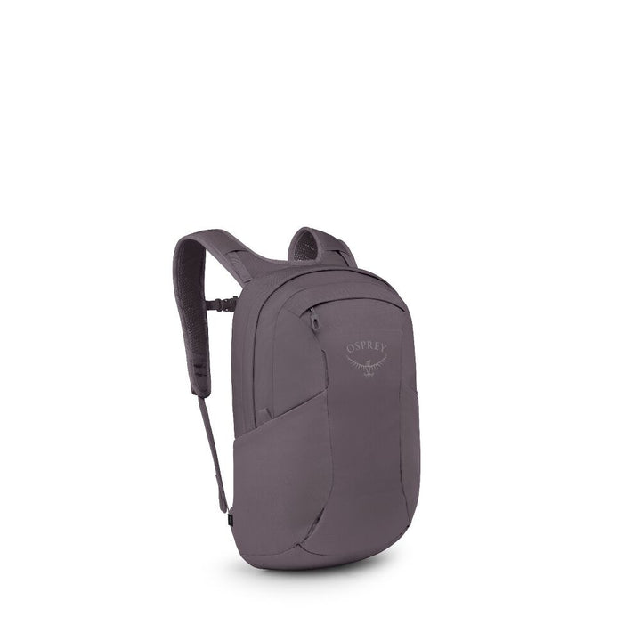 Purple backpack on a white background