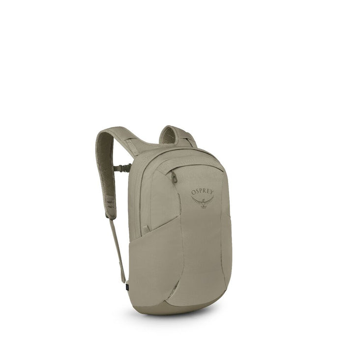 Light gray Osprey backpack on a white background