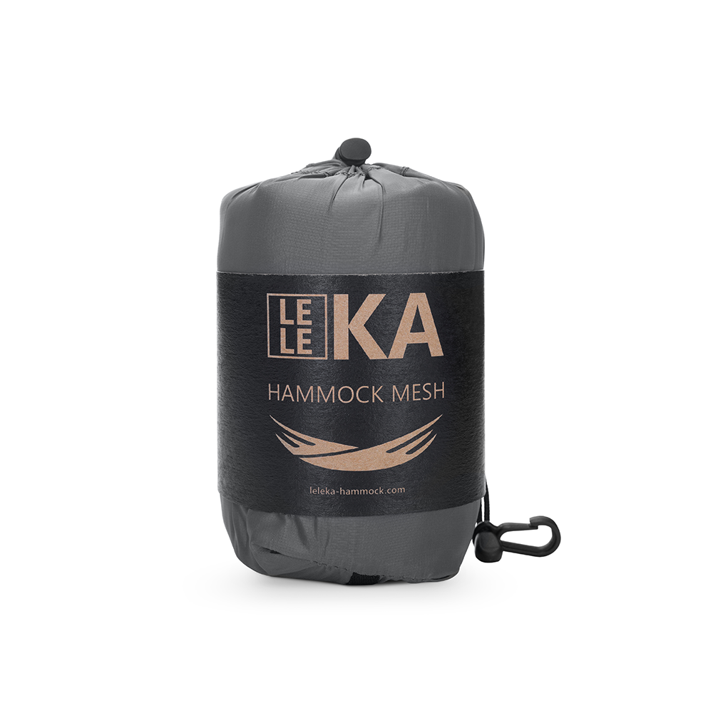 Le Le Ka hammock mesh packaging on a beige background