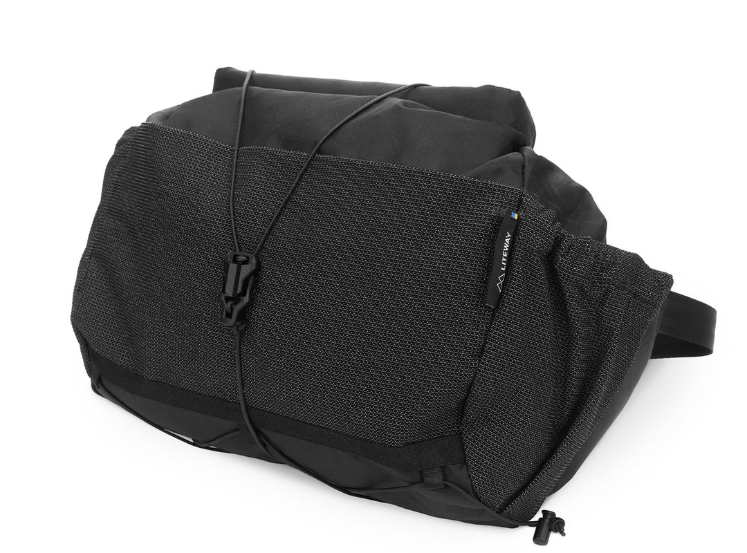 Black bumbag on a white background
