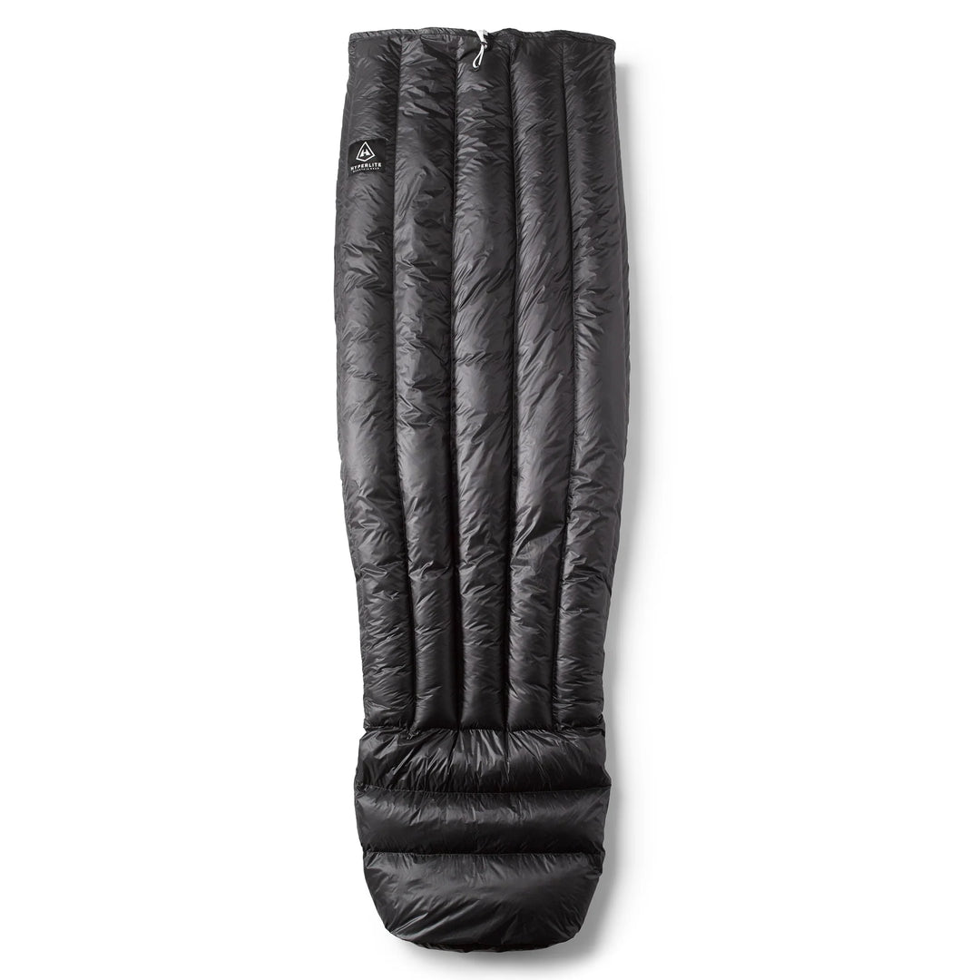 Black sleeping bag on a white background