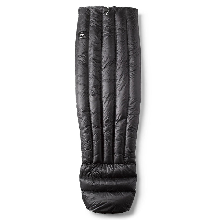 Black sleeping bag on a white background