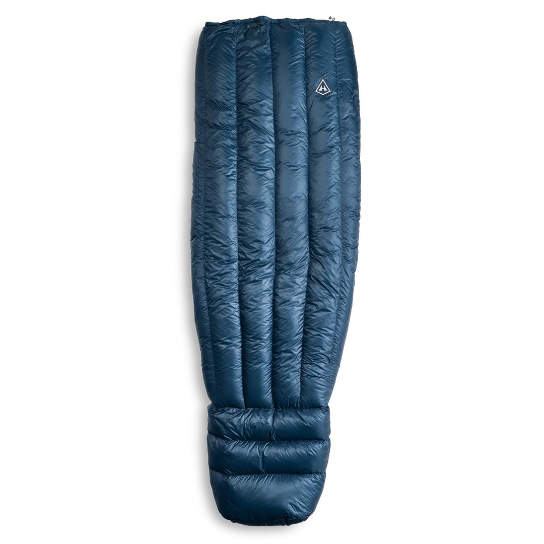Blue sleeping bag on a white background
