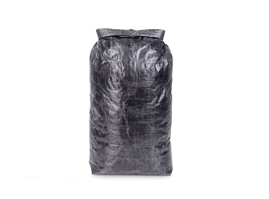 Black dry bag with a white background