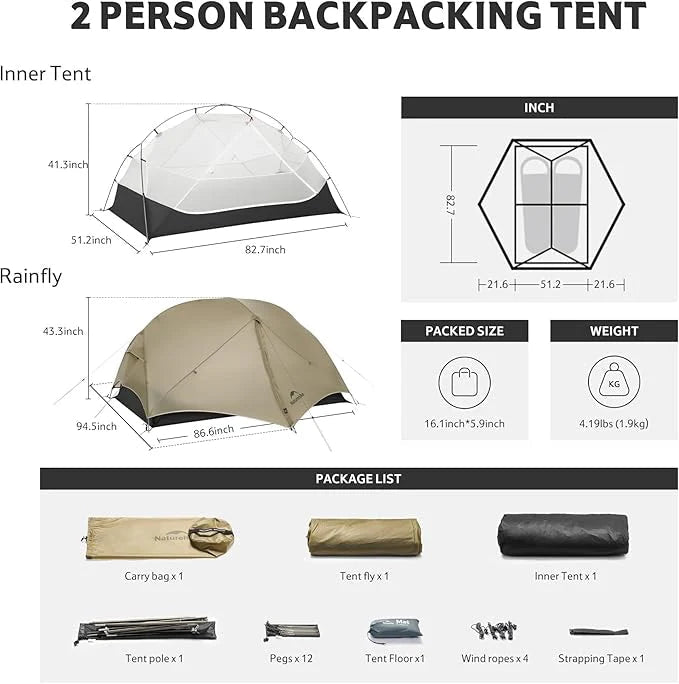 Naturehike Mongar UL 2 Person Tent