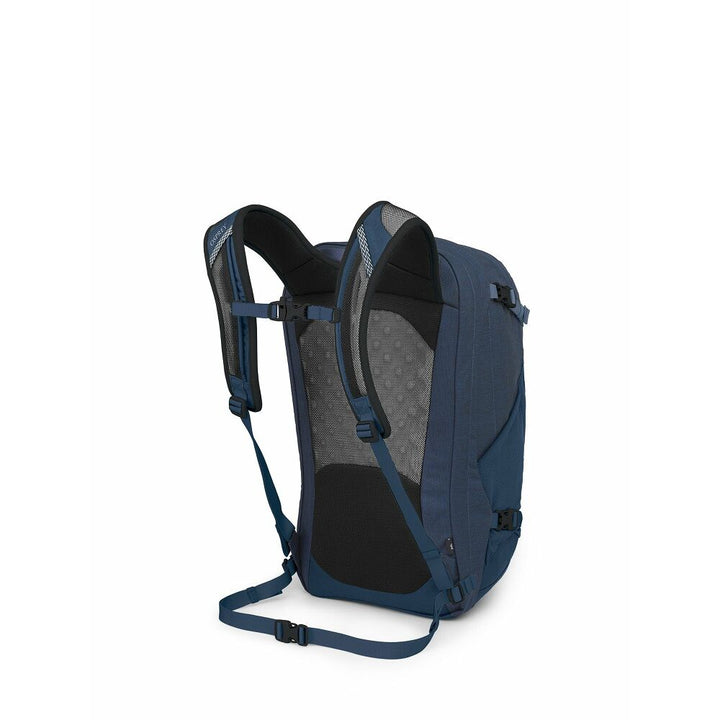 Blue backpack on a white background
