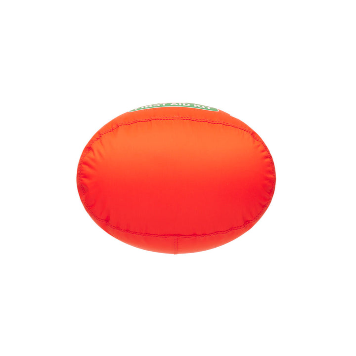 Oval base of an orange dry bag