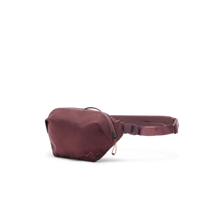 Maroon waist bag on a white background