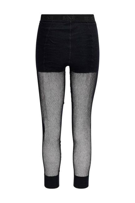 Black fishnet tights with a plain background