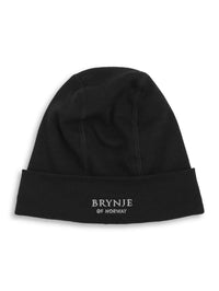 Black beanie with 'Brynje of Norway' logo on a white background