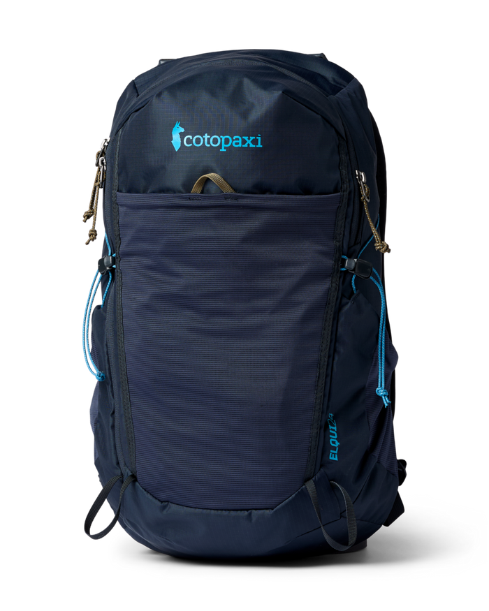 Navy blue backpack with Cotopaxi logo on a white background