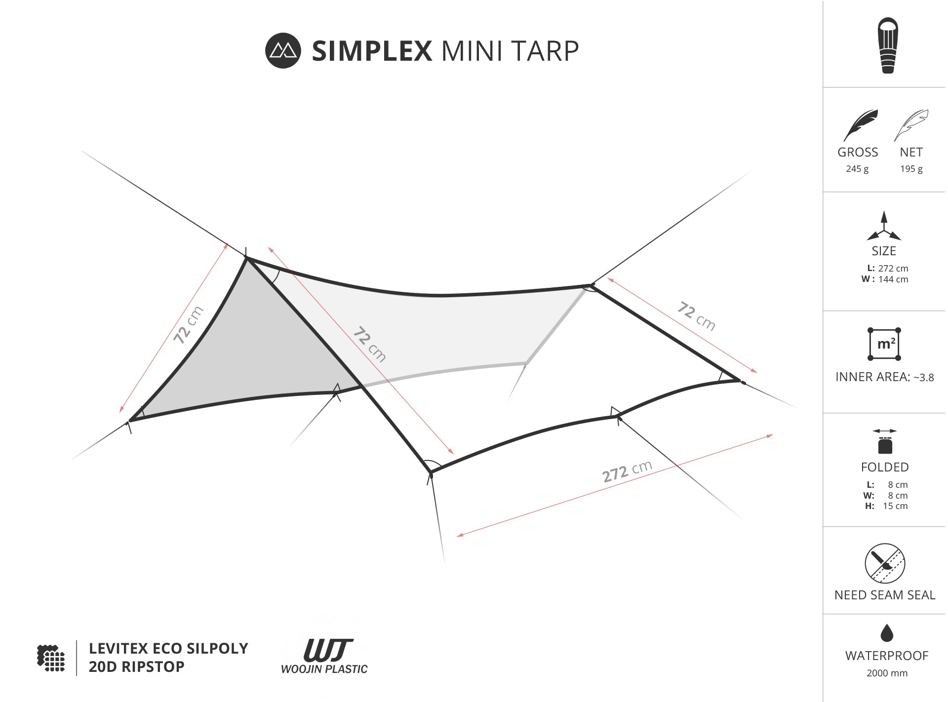 LITEWAY Simplex Mini Tarp – Backpacking Light Australia