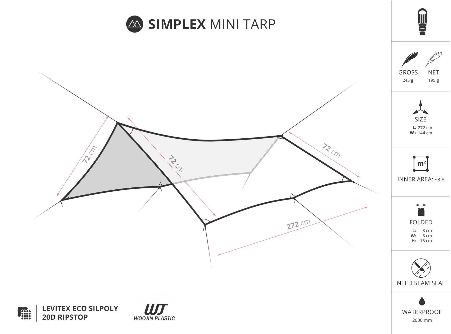 Mini Store Design Tarp LITEWAY Simplex Mini Tarp – Backpacking Light Australia