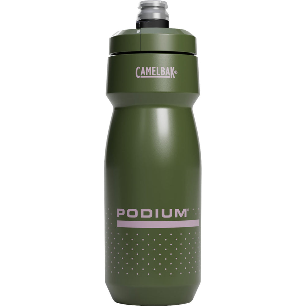 Green CamelBak Podium water bottle on a white background