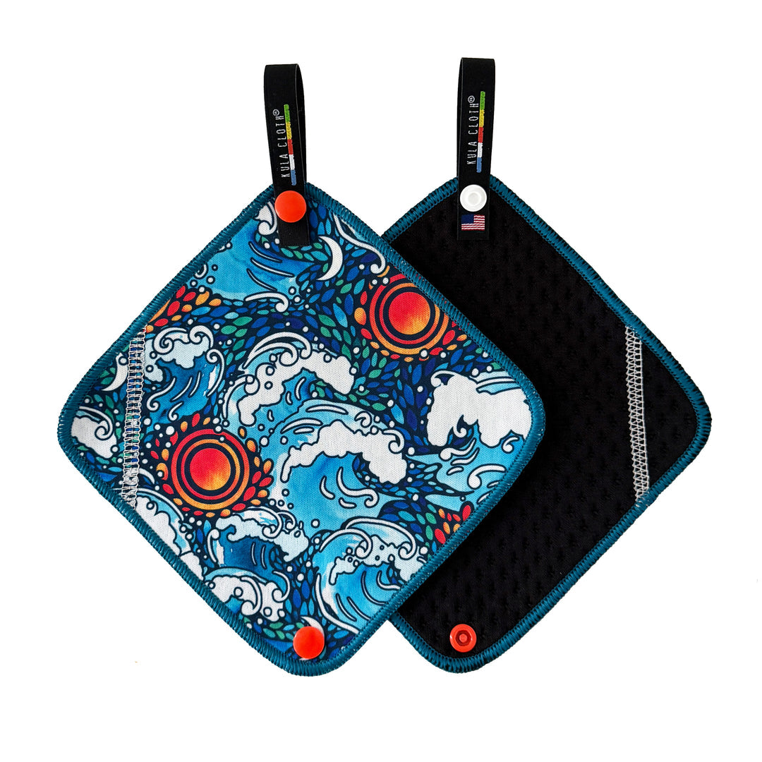 Kula cloth with surfwave and suns pattern