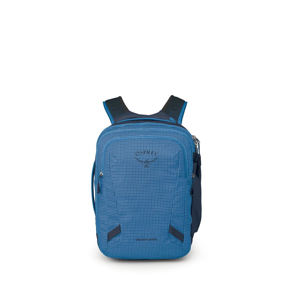 Blue Osprey backpack on a white background