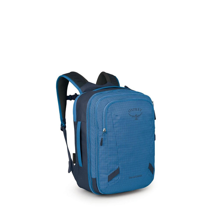 Blue backpack on a white background