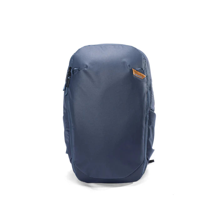 Blue backpack on a white background