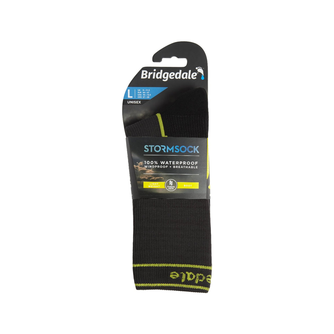Packaged Bridgedale stormsocks on a white background