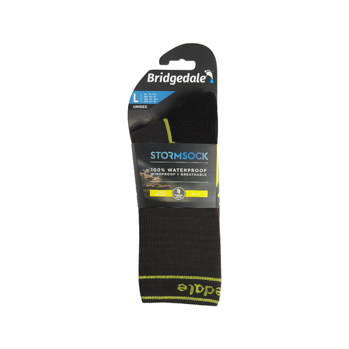 Packaged Bridgedale stormsocks on a white background