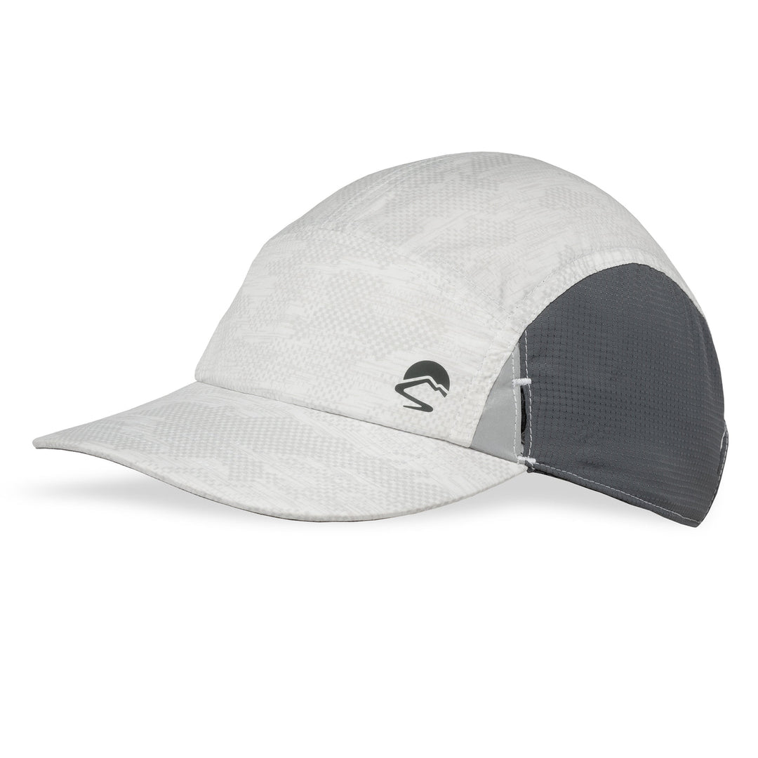 Light grey cap with a dark grey mesh back on a white background