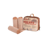 Bob Cooper Snake Bite & Venomous Creatures Kit carry case next to three beige compression bandages