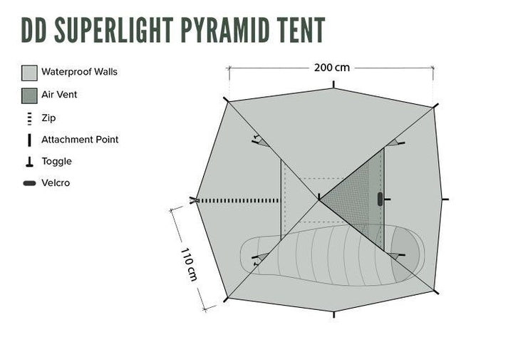 DD Hammocks Superlight Pyramid Tent XL